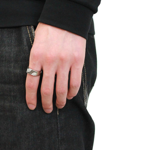 DA280 - Stainless Steel Ring High polished (no plating) Men AAA Grade CZ Clear