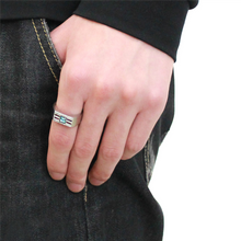 DA283 - Stainless Steel Ring High polished (no plating) Men Top Grade Crystal Sea Blue