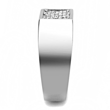 DA285 - Stainless Steel Ring High polished (no plating) Men AAA Grade CZ Clear