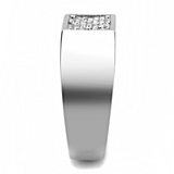 DA285 - Stainless Steel Ring High polished (no plating) Men AAA Grade CZ Clear