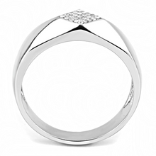 DA288 - Stainless Steel Ring High polished (no plating) Men AAA Grade CZ Clear