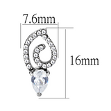 DA291 - Stainless Steel Earrings High polished (no plating) Women AAA Grade CZ Clear
