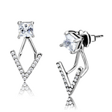 DA292 - Stainless Steel Earrings High polished (no plating) Women AAA Grade CZ Clear