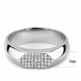 DA302 - Stainless Steel Ring No Plating Men AAA Grade CZ Clear