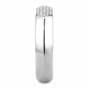 DA302 - Stainless Steel Ring No Plating Men AAA Grade CZ Clear
