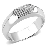 DA302 - Stainless Steel Ring No Plating Men AAA Grade CZ Clear