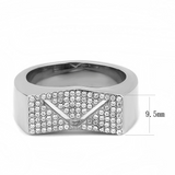 DA303 - Stainless Steel Ring No Plating Men AAA Grade CZ Clear