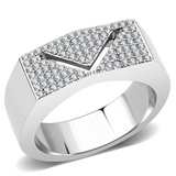 DA303 - Stainless Steel Ring No Plating Men AAA Grade CZ Clear