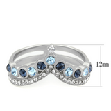 DA305 - Stainless Steel Ring No Plating Women Top Grade Crystal Multi Color
