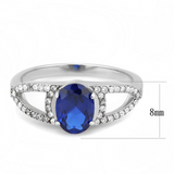 DA306 - Stainless Steel Ring No Plating Women Synthetic London Blue