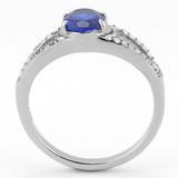 DA306 - Stainless Steel Ring No Plating Women Synthetic London Blue