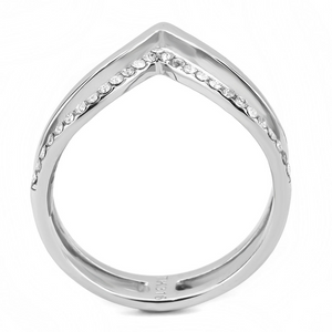 DA308 - Stainless Steel Ring No Plating Women AAA Grade CZ Clear