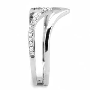 DA308 - Stainless Steel Ring No Plating Women AAA Grade CZ Clear