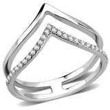 DA308 - Stainless Steel Ring No Plating Women AAA Grade CZ Clear