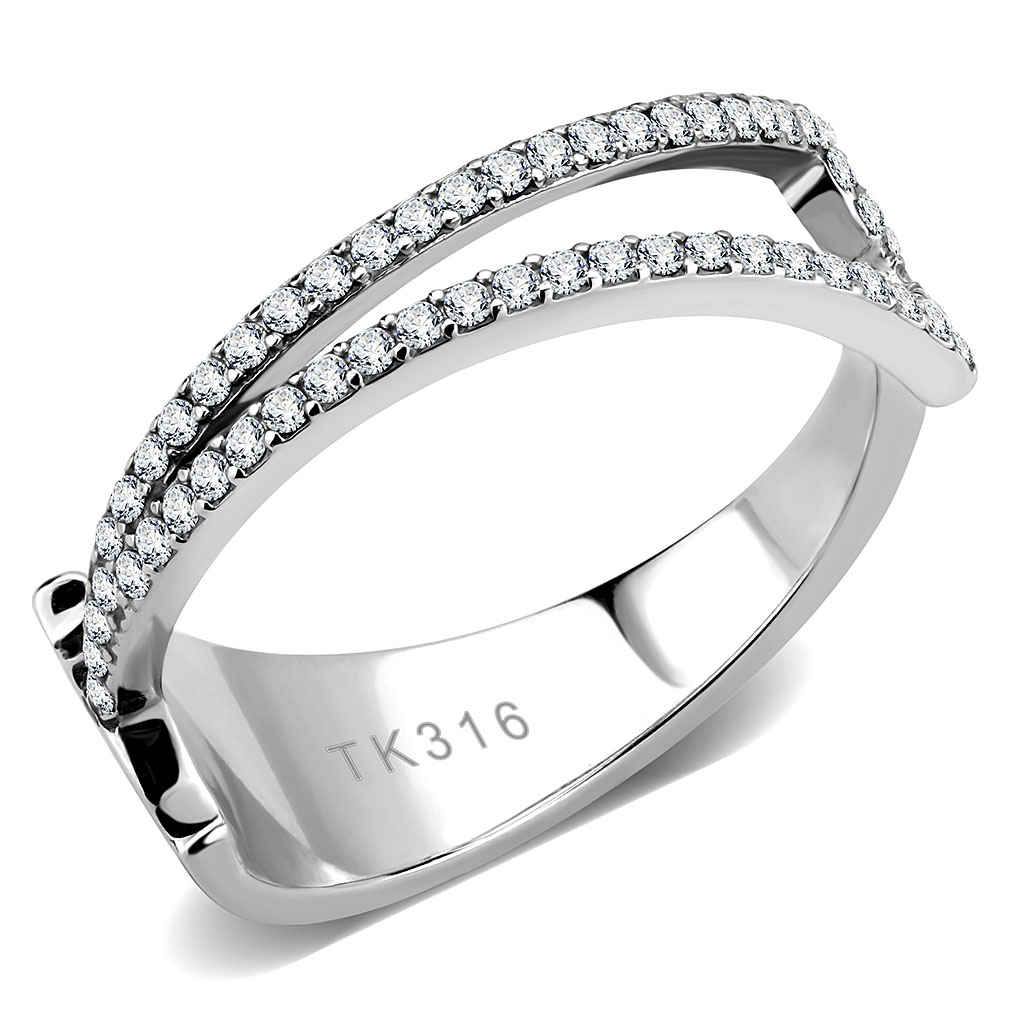 DA310 - Stainless Steel Ring No Plating Women AAA Grade CZ Clear