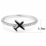 DA311 - Stainless Steel Ring No Plating Women Epoxy Jet