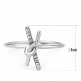 DA313 - Stainless Steel Ring No Plating Women AAA Grade CZ Clear