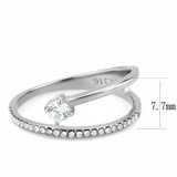 DA316 - Stainless Steel Ring No Plating Women AAA Grade CZ Clear