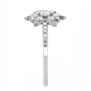 DA317 - No Plating Stainless Steel Ring with AAA Grade CZ  in Clear