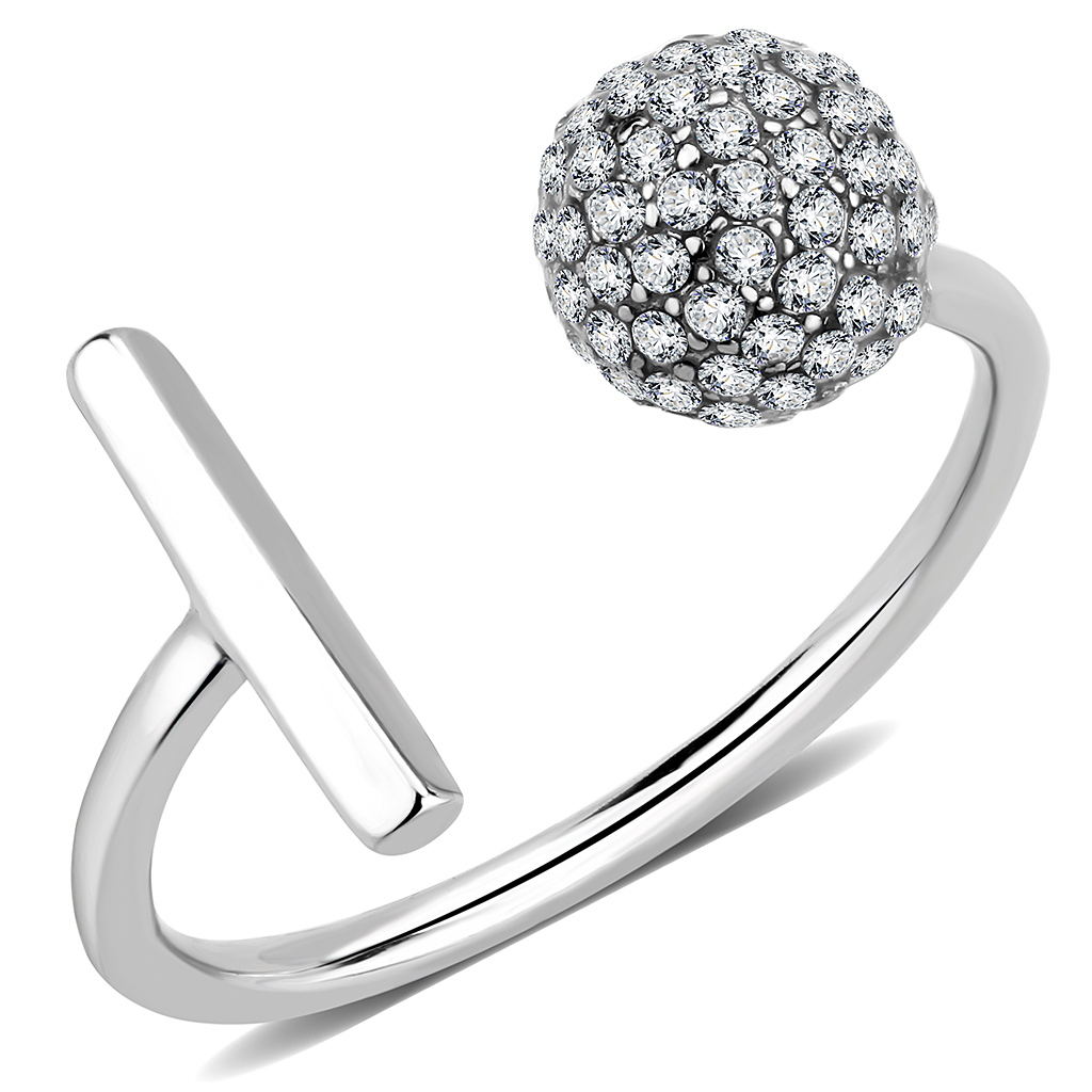 DA318 - Stainless Steel Ring No Plating Women AAA Grade CZ Clear
