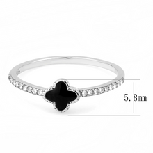 DA320 - Stainless Steel Ring No Plating Women Epoxy Jet