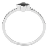 DA320 - Stainless Steel Ring No Plating Women Epoxy Jet
