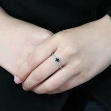 DA320 - Stainless Steel Ring No Plating Women Epoxy Jet
