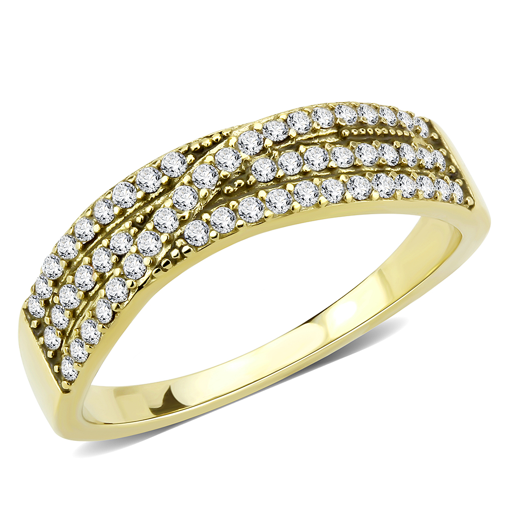 DA321 - Stainless Steel Ring IP Gold(Ion Plating) Women AAA Grade CZ Clear