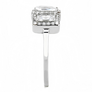 DA322 - Stainless Steel Ring No Plating Women AAA Grade CZ Clear