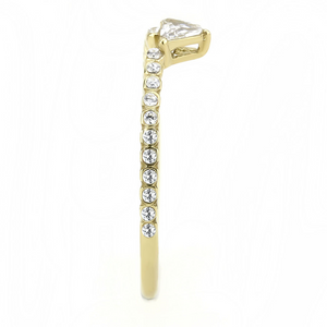 DA323 - Stainless Steel Ring IP Gold(Ion Plating) Women AAA Grade CZ Clear