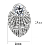 DA331 - No Plating Stainless Steel Earrings with AAA Grade CZ  in Clear