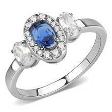 DA337 - Stainless Steel Ring No Plating Women Synthetic London Blue