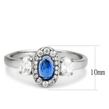 DA337 - Stainless Steel Ring No Plating Women Synthetic London Blue