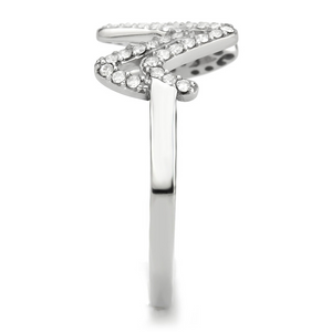 DA339 - Stainless Steel Ring No Plating Women AAA Grade CZ Clear