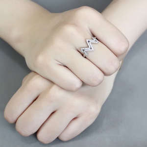DA339 - Stainless Steel Ring No Plating Women AAA Grade CZ Clear