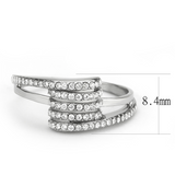 DA342 - Stainless Steel Ring No Plating Women AAA Grade CZ Clear