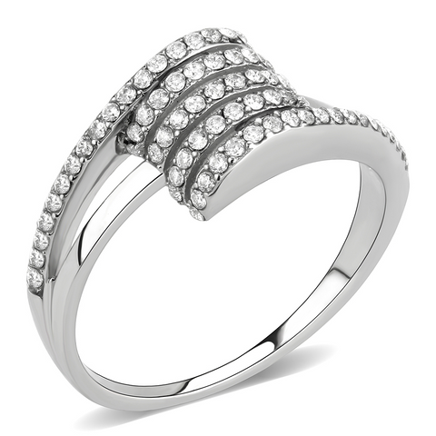 DA342 - Stainless Steel Ring No Plating Women AAA Grade CZ Clear