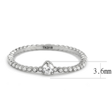 DA343 - Stainless Steel Ring No Plating Women AAA Grade CZ Clear