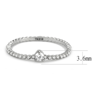 DA343 - Stainless Steel Ring No Plating Women AAA Grade CZ Clear