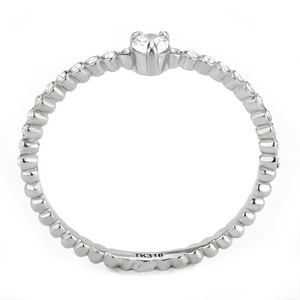 DA343 - Stainless Steel Ring No Plating Women AAA Grade CZ Clear
