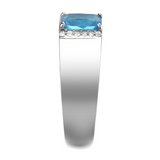 DA344 - Stainless Steel Ring No Plating Men Synthetic Sea Blue