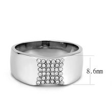 DA345 - Stainless Steel Ring No Plating Men AAA Grade CZ Clear
