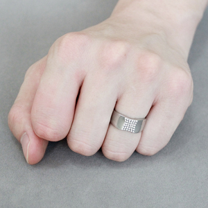 DA345 - Stainless Steel Ring No Plating Men AAA Grade CZ Clear