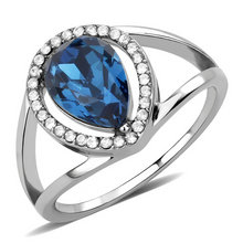 DA349 - Stainless Steel Ring High polished (no plating) Women Top Grade Crystal Montana