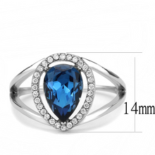 DA349 - Stainless Steel Ring High polished (no plating) Women Top Grade Crystal Montana