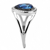 DA349 - Stainless Steel Ring High polished (no plating) Women Top Grade Crystal Montana