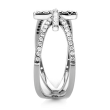 DA353 - Stainless Steel Ring High polished (no plating) Women AAA Grade CZ Clear
