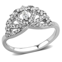 DA354 - Stainless Steel Ring High polished (no plating) Women AAA Grade CZ Clear