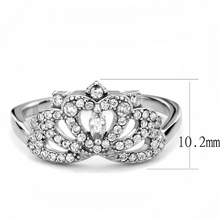 DA354 - Stainless Steel Ring High polished (no plating) Women AAA Grade CZ Clear