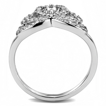 DA354 - Stainless Steel Ring High polished (no plating) Women AAA Grade CZ Clear